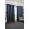 Aztec Blue Interlined Readymade Eyelet Curtains