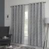 Charleston Silver Interlined Readymade Eyelet Curtains