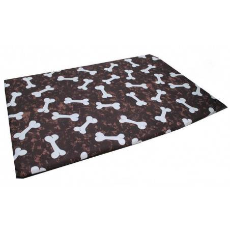 Cushioned Flat Brown Paws Dog Bed