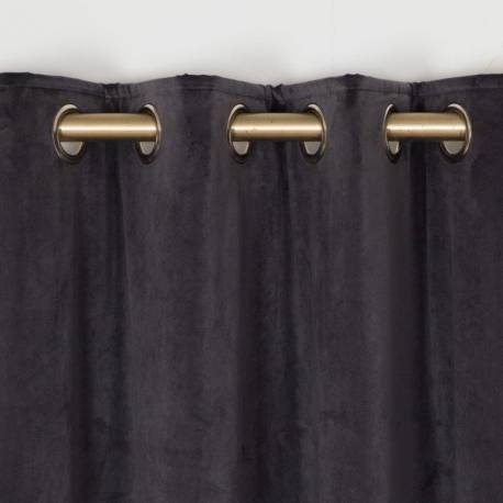 Elegance Velvet Graphite Eyelet Curtains