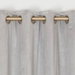 Elegance Velvet Grey Blue Eyelet Curtains