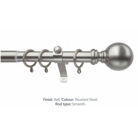 28mm Brushed Steel Ball End Extendable Pole (Skyline)
