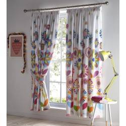 Candy Bloom Pencil Pleat Curtains