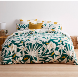 Sleepdown Green Arren Floral Duvet Pillowcase Set Single
