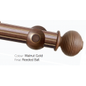 Milan 63mm Antique Collection Walnut Gold with Smooth/Reeded Finish Ball End