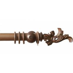 Milan 63mm Antique Collection Walnut Gold with Smooth/Reeded Finish Leaf End