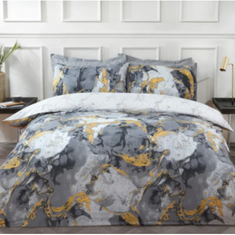 Sleepdown Metallic Marble Duvet Cover Set Single