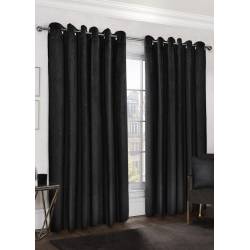 Midnight Velvet Blackout Thermal Curtains - Black