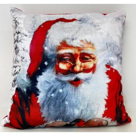 Christmas Santa Robin Filled Cushion