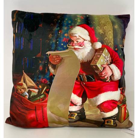 Santas List Filled Cushion