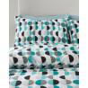 Eclipse Print Geo Abstract Teal Soft Easy Care Bed Linen Bedding Duvet Cover Quilt Set With Pillow Cases