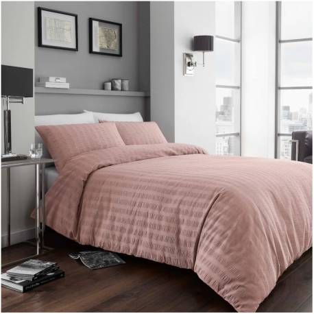 Luxurious Seer Sucker Duvet Set BLUSH PINK