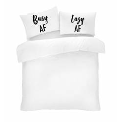 Novelty Pillow Case Twin Pack - Busy Lazy