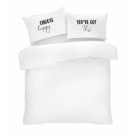 Novelty Pillow Case Twin Pack - Happy