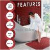 Pebble Memory 2 Piece Non Slip Bath Mat - RED