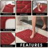 Pebble Memory 2 Piece Non Slip Bath Mat - RED