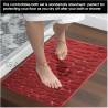 Pebble Memory 2 Piece Non Slip Bath Mat - RED