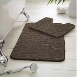 Pebble Memory 2 Piece Non Slip Bath Mat - NATURAL