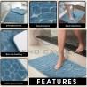 Pebble Memory 2 Piece Non Slip Bath Mat - AQUA