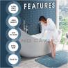 Pebble Memory 2 Piece Non Slip Bath Mat - AQUA