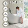 Pebble Memory 2 Piece Non Slip Bath Mat - CREAM