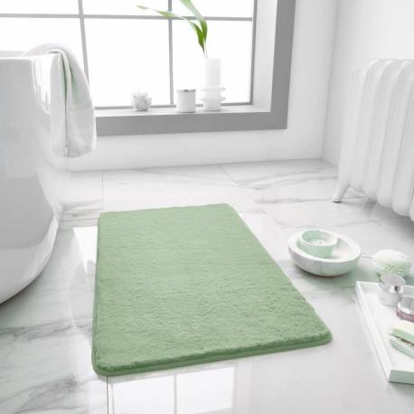Faux Fur Bath Mat Set  - TEAL