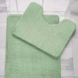 Faux Fur Bath Mat Set  - TEAL