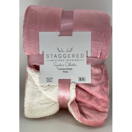 Sherpa Flannel Blanket - Pink