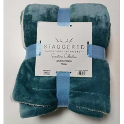 Sherpa Flannel Blanket - Teal