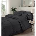 Luxury Hamlet Duvet Set Premium Line Motif Pintuck Quilt Cover - Black