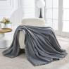 Classic Satin Elegance Fleece Throw - Charcoal