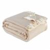 Classic Satin Elegance Fleece Throw - Natural