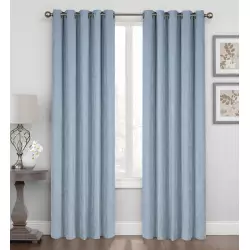 Hampton Ice Blue Eyelet Curtains