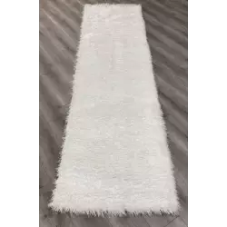 Glamour Shaggy White Runner Rug