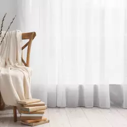 White Voile Ring Top Lined Curtains