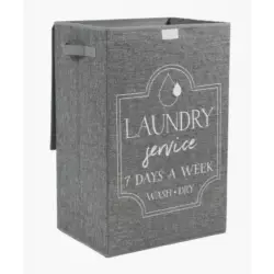 Printed Script Woven Laundry Basket