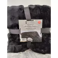 Black Bubble Mink Blanket 150 cm x 200 cm Double