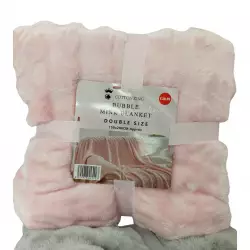 Pink Bubble Mink Blanket 150 cm x 200 cm Double