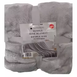 Silver Bubble Mink Blanket 150 cm x 200 cm Double