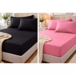 Superking Deep Fitted Sheets Pink or Black