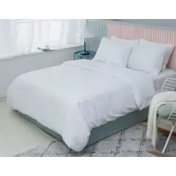 Pintuck Complete Bedding Set White
