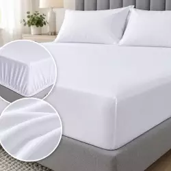 Microfibre Fitted Sheet White