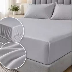 Microfibre Fitted Sheet Silver