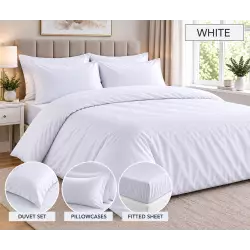Roso Valentino Complete Set White, Duvet Cover, Fitted Sheet, Pillowcases