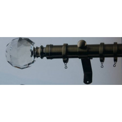 Dynasty Complete Crystal Finial 42mm Antique Brass