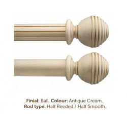 Milan 50mm Antique Cream with Smooth/Reeded Finish