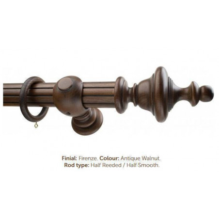 Milan 50mm Firenze Collection Antique Walnut with Smooth/Reeded Finish