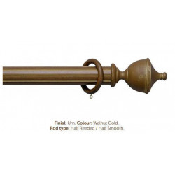 Milan 50mm Antique Collection Walnut Gold with Smooth/Reeded Finish