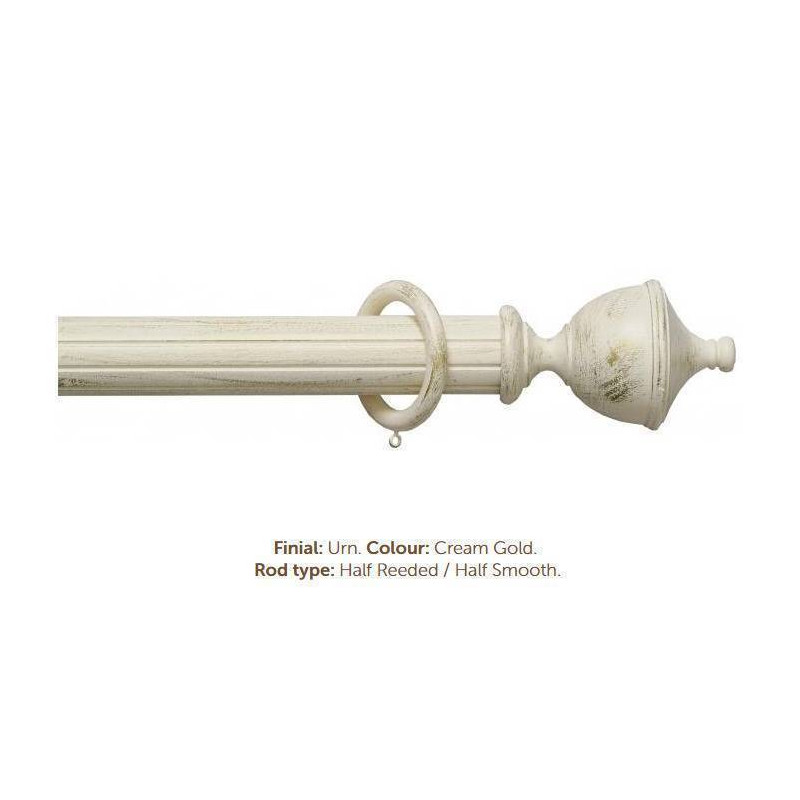 Milan 50mm Antique Collection Cream Gold with Smooth/Reeded Finish