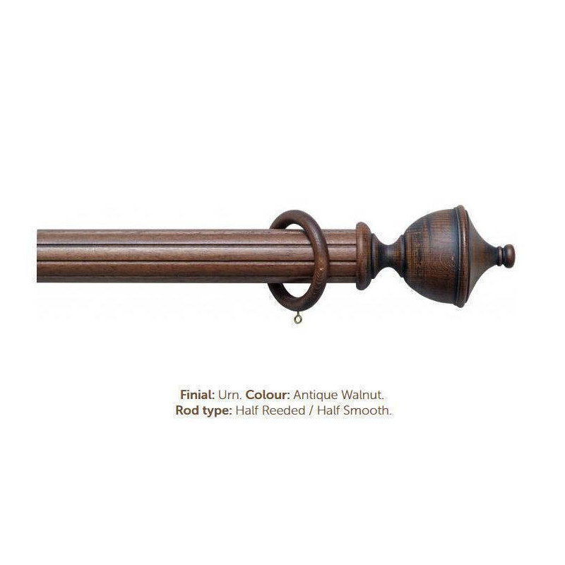 Milan 50mm Antique Collection Antique Walnut with Smooth/Reeded Finish